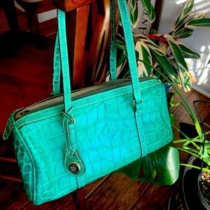 Vintage Dooney & Bourke Green Barrel Bag from the Nile Collection